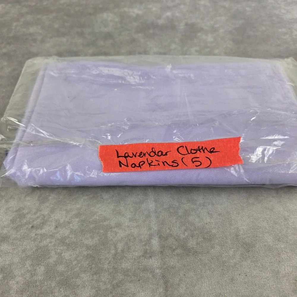 Set of 5 Lavender Cloth Napkins 20x20 Square Purple Table Linens